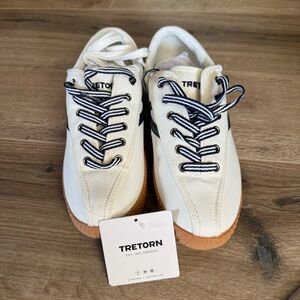 Tretorn Women’s White and Blue Sneakers